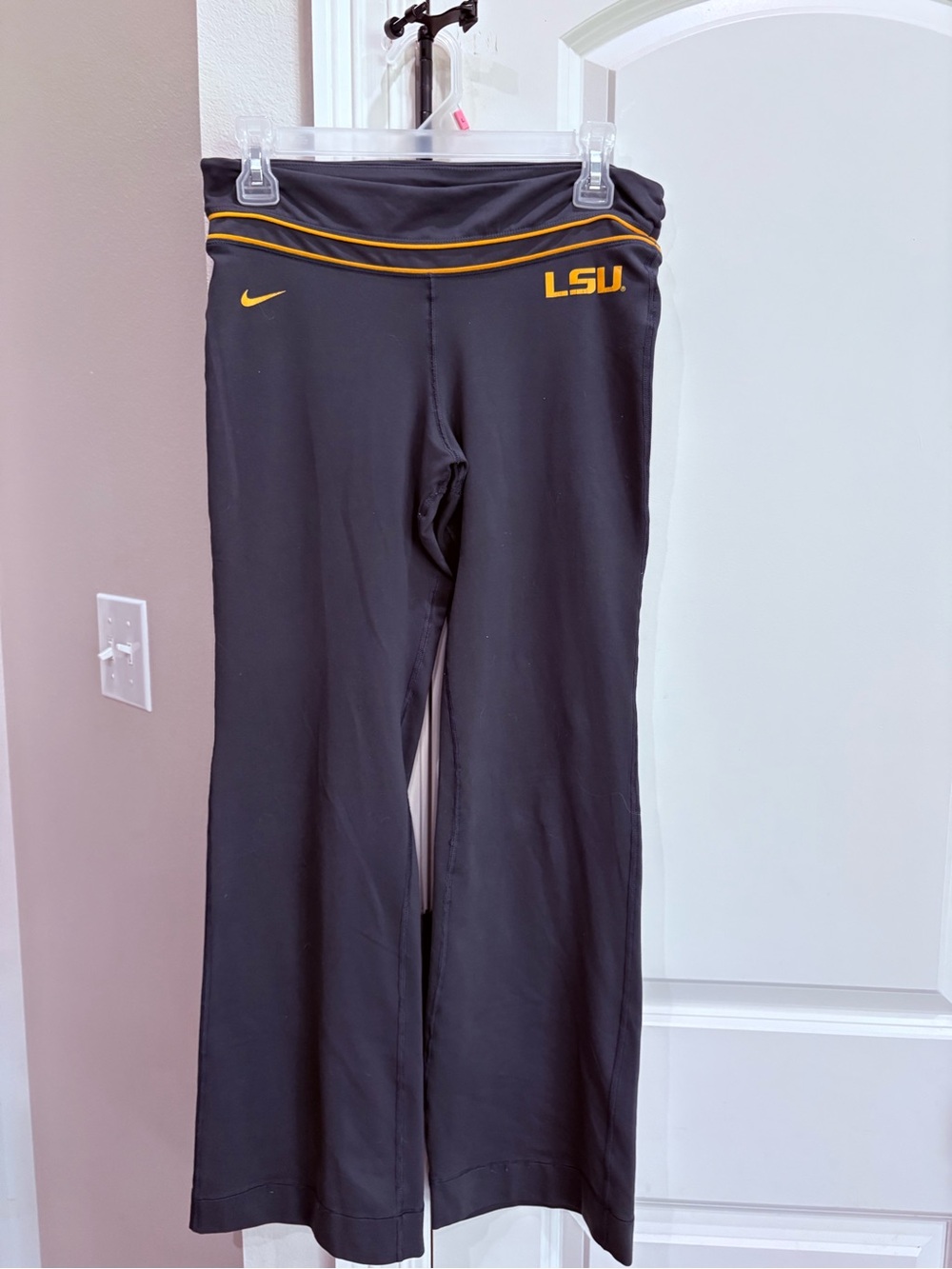 Nike Dri-Fit gray with gold trim & LSU pants in woman’s small GUC
